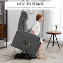 Recliner Chair, Emory Dark Grey Power Reclining Lift Chair with Vibration Massage & Remote - Seasonal Overstock