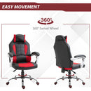 Flyta Ergonomic Executive Faux Leather Red & Black Office Gaming Chair - Seasonal Overstock