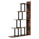 Greyson 5 Tier Rustic Brown Staircase Bookshelf - Seasonal Overstock