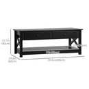 Coffee Tables, Penn Farmhouse Style Coffee Table with Drawers - Black - Seasonal Overstock