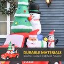 Christmas Decorations, Inflatable Santa Driving Tree Farm Truck with Snowmen - Seasonal Overstock