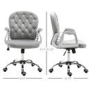Stella Diamond Tufted Vanity Task Chair - Grey Velvet - Seasonal Overstock
