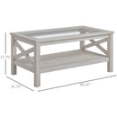 Theola White Oak Glass Top Coffee Table - Seasonal Overstock
