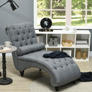 Chaise Lounge, Valencia Button Tufted Chaise Lounge Chair - Grey - Seasonal Overstock