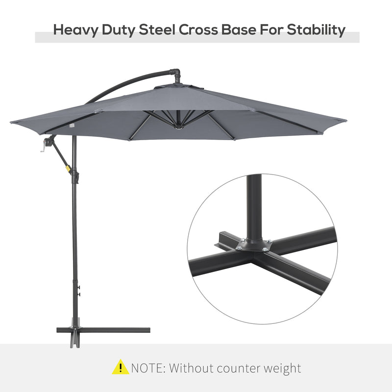 10' Deluxe Cantilever Patio Umbrella - Grey - Seasonal Overstock