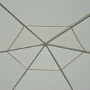 13ft Hexagonal Portable Party Gazebo with Mesh Walls - Cream White - Seasonal Overstock