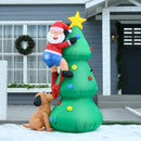 Christmas Decorations, 5.9ft Inflatable Christmas Tree with Funny Santa & Dog Scene - Seasonal Overstock