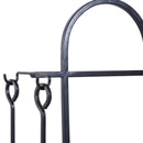 Classic Black Basket and Handle Firewood Rack Log Holder with 4pc Tool Kit - Seasonal Overstock