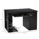 Brodyn Black Computer Desk with Keyboard Tray and Door Cabinet - Seasonal Overstock