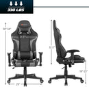 Office Chairs, Lucas High-Back Gaming Chair with Massage - Grey - Seasonal Overstock