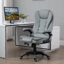 Maverick Luxury Executive Chair with Vibration Massage and Reclining - Grey Microfiber - Seasonal Overstock