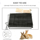 Portable Metal Pet Pen for Small Animals 7.25' x 3.4' x 3.4' - Black / Beige - Seasonal Overstock