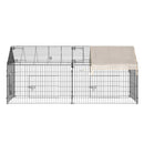 Portable Metal Pet Pen for Small Animals 7.25' x 3.4' x 3.4' - Black / Beige - Seasonal Overstock