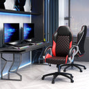 Vega Diamond Stitch Faux Leather Office Gaming Chair - Red - Seasonal Overstock