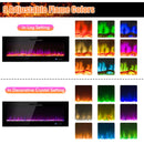 Fireplaces, 60" Wall Mounted / Built-In Recessed Electric Fireplace with Crystal & Log - Seasonal Overstock