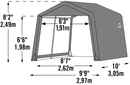 Portable Sheds, 10' x 10' Shed-in-a-Box Portable Outdoor Storage Shed for Bicycle ATV Lawn Tractor - Grey - Seasonal Overstock