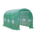 Greenhouse, 11.5' x 6.7' Walk-In Portable Plastic Cover Greenhouse with Round Top Steel Frame - Green - Seasonal Overstock