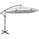 Patio Umbrella, 11ft Offset Cantilever Patio Umbrella with Easy Tilt Adjust - White - Seasonal Overstock