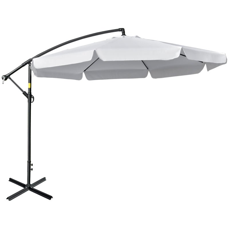 11ft Offset Cantilever Patio Umbrella with Easy Tilt Adjust - White - Seasonal Overstock
