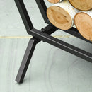 24-in Basket Style Black Metal Firewood Rack Log Holder - Seasonal Overstock