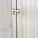 Greenhouses, 4' x 6.2' Walk-In Aluminum Frame Greenhouse with Polycarbonate Panels, Swing Door - Silver - Seasonal Overstock