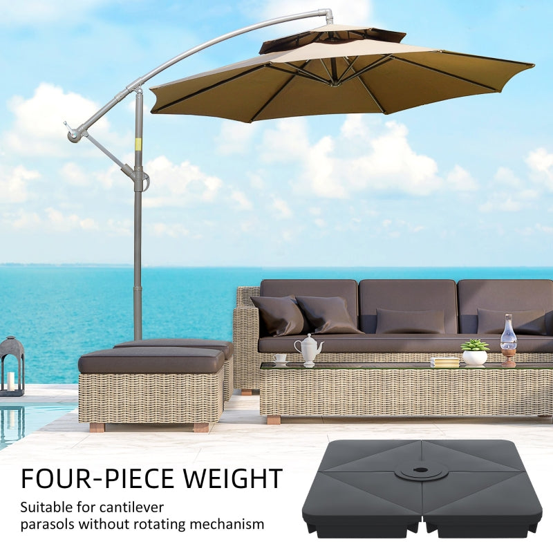 4pc Cantilever Parasol Umbrella Base Weights up to 350 lbs - Seasonal Overstock