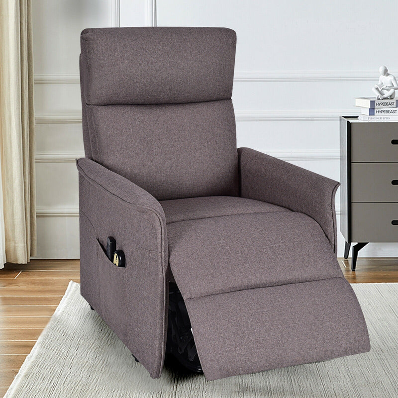Bennett Power Lift Chair with Vibration Massage - Beige Fabric - Seasonal Overstock