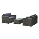 Patio Furniture, Brently 4pc Patio Sofa Set - Grey - Seasonal Overstock
