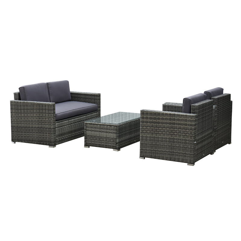Brently 4pc Patio Sofa Set - Grey - Seasonal Overstock