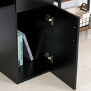 Brodyn Black Computer Desk with Keyboard Tray and Door Cabinet - Seasonal Overstock