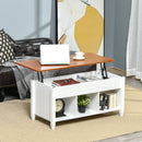 Coffee Tables, Bryan Lift Top Coffee Table with 3 Storage Compartments - White Brown - Seasonal Overstock