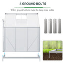 6' x 4' Lean-To Aluminum Frame Walk-In Greenhouse with Polycabonate Panels, Sliding Door - Silver