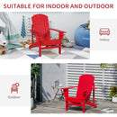 Linkin Wood Adirondack Chair in Red - Seasonal Overstock