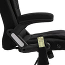 Maverick Luxury Executive Chair with Vibration Massage and Reclining - Black Fabric - Seasonal Overstock