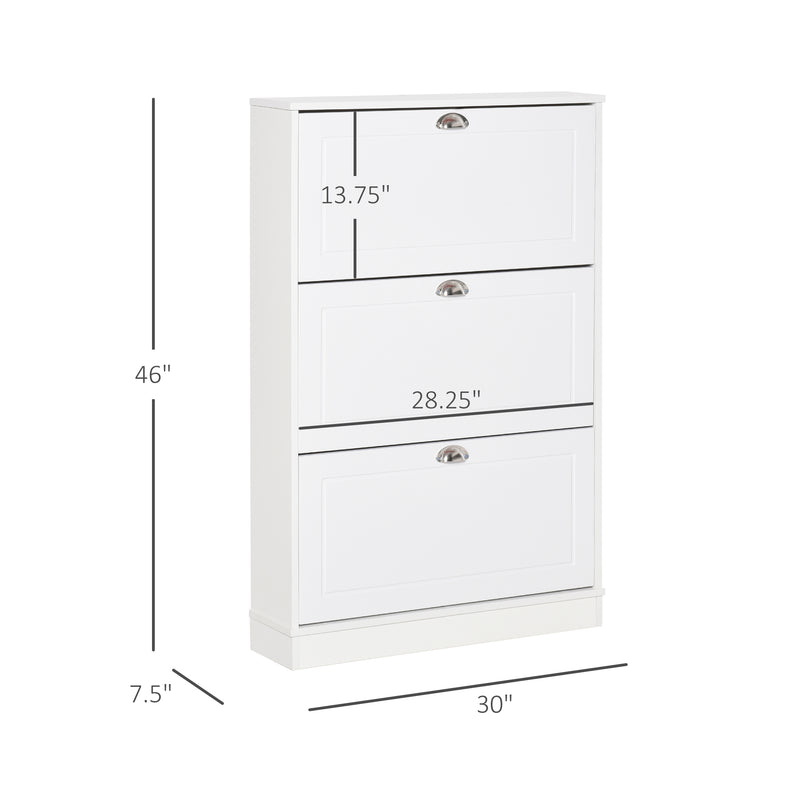 Naomi 3-Tier Tip-Out Shoe Storage Cabinet - Seasonal Overstock