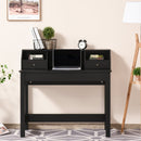 Nathan Laptop Desk with Display Shelves and Drawers - Black - Seasonal Overstock