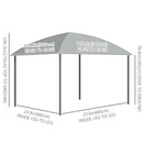 Palm Break 10' x 10' Aluminum Frame Gazebo with Polycarbonate Panel Roof