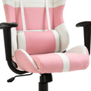 Gaming Chairs, Vivi Pink Gaming Chair with Adjustable Lumbar and Head Pillow - Seasonal Overstock