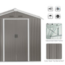 6.5' x 3.5' Steel Metal Storage Shed - Grey - Seasonal Overstock