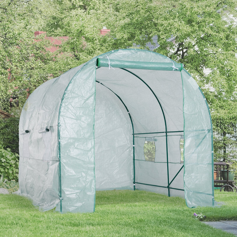 8.2' x 6.6' x 6.6' Soft Cover Greenhouse in Green - Seasonal Overstock