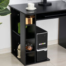 Brodyn Black Computer Desk with Keyboard Tray and Door Cabinet - Seasonal Overstock
