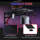 Dani E-Sport Black and Red Gaming Desk with Cup Holder & Headphone Hooks - Seasonal Overstock