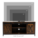 TV Stand, Deacon Barn Door TV Stand Media Unit for TVs up to 60" - Rustic Brown - Seasonal Overstock