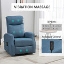 Recliner Chair, Emory Blue Power Reclining Lift Chair with Vibration Massage & Remote - Seasonal Overstock