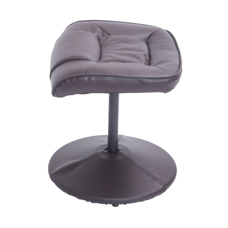 Kenton Faux Leather Chair and Ottoman - Brown - Seasonal Overstock