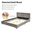 Glimmer Full Size Upholstered Platform Bed Frame - Light Grey - Seasonal Overstock