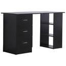 Joli Computer Writing Desk with 3 Shelves & 3 Drawers - Black - Seasonal Overstock