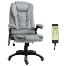Maverick Luxury Executive Chair with Vibration Massage and Reclining - Grey Microfiber - Seasonal Overstock