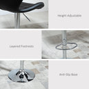 Norwin Adjustable Height Swivel Barstool (2 Pack) - Black Faux Leather - Seasonal Overstock