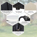 Paloma 4pc Outdoor Rattan Sofa Bed / Patio Conversation Set - Cream White - Seasonal Overstock